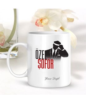 BK Gift Kişiye Özel Mesleki Özel Şoför Beyaz Kupa Bardak - 001