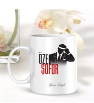 BK Gift Kişiye Özel Mesleki Özel Şoför Beyaz Kupa Bardak - 001