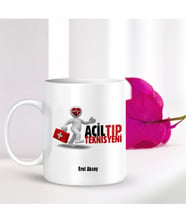 BK Gift Kişiye Özel Mesleki Acil Tıp Teknisyeni Beyaz Kupa Bardak - 001