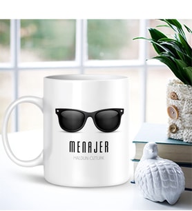 BK Gift Kişiye Özel Mesleki Menajer Beyaz Kupa Bardak - 001