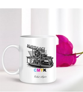 BK Gift Kişiye Özel Mesleki Matbaacı Beyaz Kupa Bardak - 001