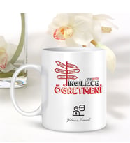 BK Gift Kişiye Özel Mesleki İngilizce Öğretmeni Beyaz Kupa Bardak - 001
