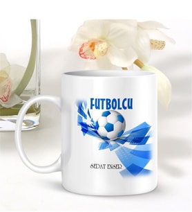 BK Gift Kişiye Özel Mesleki Futbolcu Beyaz Kupa Bardak - 001