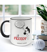 BK Gift Kişiye Özel Mesleki Filozof Siyah Kupa Bardak - 001