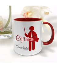 BK Gift Kişiye Özel Mesleki Eğitmen Kırmızı Kupa Bardak - 001