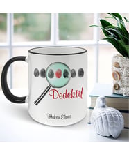 BK Gift Kişiye Özel Mesleki Dedektif Siyah Kupa Bardak - 001