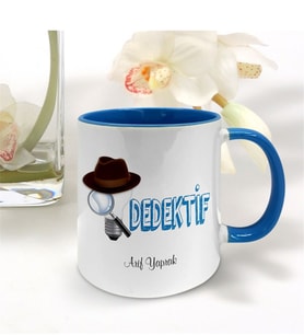 BK Gift Kişiye Özel Mesleki Dedektif Mavi Kupa Bardak - 001