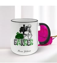 BK Gift Kişiye Özel Mesleki Banker Siyah Kupa Bardak - 001