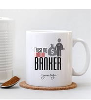 BK Gift Kişiye Özel Mesleki Bankacı Beyaz Kupa Bardak - 002