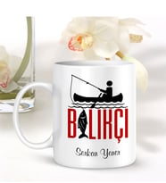 BK Gift Kişiye Özel Mesleki Balıkçı Beyaz Kupa Bardak - 001
