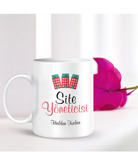 BK Gift Kişiye Özel Mesleki Site Yöneticisi Beyaz Kupa Bardak - 001