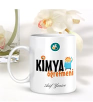 BK Gift Kişiye Özel Mesleki Kimya Öğretmeni Beyaz Kupa Bardak - 001
