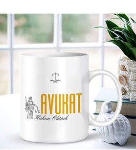 BK Gift Kişiye Özel Mesleki Avukat Beyaz Kupa Bardak - 002
