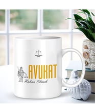 BK Gift Kişiye Özel Mesleki Avukat Beyaz Kupa Bardak - 002