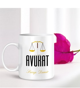 BK Gift Kişiye Özel Mesleki Avukat Beyaz Kupa Bardak - 001