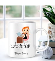 BK Gift Kişiye Özel Mesleki Asistan Beyaz Kupa Bardak - 001