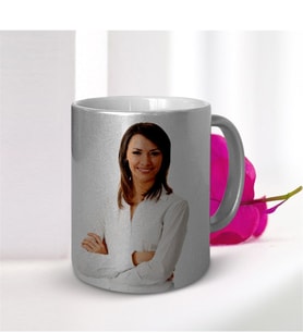 BK Gift Kişiye Özel Gümüş Yaldız Kupa Bardak