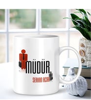 BK Gift Kişiye Özel Mesleki Müdür Beyaz Kupa Bardak - 001