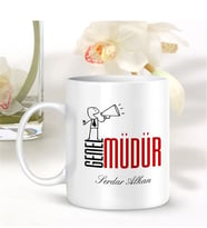 BK Gift Kişiye Özel Mesleki Genel Müdür Beyaz Kupa Bardak - 001