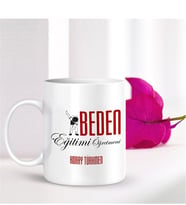BK Gift Kişiye Özel Mesleki Beden Eğitimi Öğretmeni Beyaz Kupa Bardak - 001