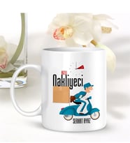 BK Gift Kişiye Özel Mesleki Nakliyeci Beyaz Kupa Bardak - 001