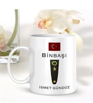 BK Gift Kişiye Özel Mesleki Binbaşı Beyaz Kupa Bardak - 001