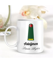 BK Gift Kişiye Özel Mesleki Asteğmen Beyaz Kupa Bardak - 001