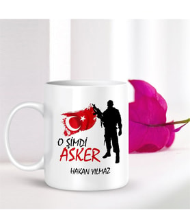 BK Gift Kişiye Özel Mesleki Asker Beyaz Kupa Bardak - 001