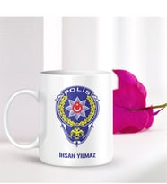 BK Gift Kişiye Özel Mesleki Polis Memuru Beyaz Kupa Bardak - 001