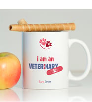BK Gift Kişiye Özel Mesleki Veteriner Hekim Beyaz Kupa Bardak - 001