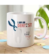 BK Gift Kişiye Özel Mesleki Diş Hekimi Beyaz Kupa Bardak - 001