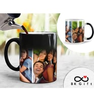 BK Gift Kişiye Özel 3 Fotoğraflı Sihirli Kupa Bardak, Arkadaşa Hediye, Sevgiliye Hediye