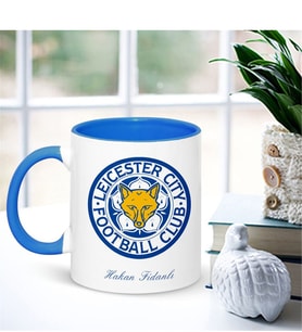 BK Gift Kişiye Özel Leicester City Mavi Kupa Bardak - 001