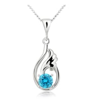 Chavin Topaz Melek Kanadı 0.02 Carat Pırlanta Gümüş Kolye cc84