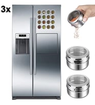 Kaliteli paslanmaz Çelik 3 lü paket Mıknatıslı Baharatlık cin114