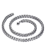 Chavin Burgu 8 mm. Kalın Çelik Erkek Zincir Kolye cy83