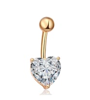 Chavin Kalp Taşlı Gold Göbek Piercing da47