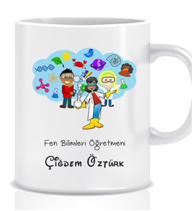 Kişiye Özel Mesleki Fen Bilimler Öğretmeni Beyaz Kupa Bardak