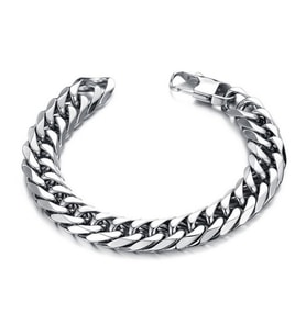 Chavin 8 mm. 20 cm. Gri Çelik Erkek Bileklik dg35