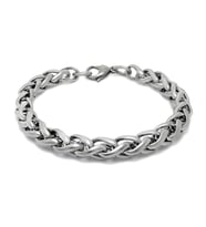 Chavin 8 mm. 21 cm. Gri Çelik Erkek Bileklik dg36