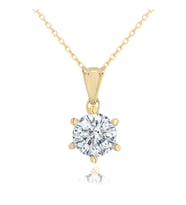Chavin 2 Carat Swarovski 14 Ayar Altın Bayan Tek Taş Kolye dh09sr