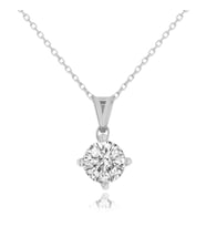 Chavin 1 Carat Zirkon Tektaş Gümüş Bayan Kolye dh16by
