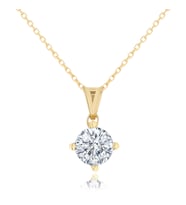 Chavin 1 Carat Zirkon Tektaş Gümüş Bayan Kolye dh16sr