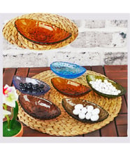 HBP-68 6'Lı Cam Renkli Kahvaltı Tabağı Ve Çerezlik 2774