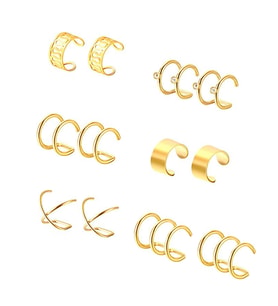 Chavin Gold ip Çelik 6 Takım Kıstırma Bayan Küpe eb66sr