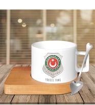 BK Gift Kişiye Özel Mesleki Gümrükler Muhafaza Personeli Ahşap Altlıklı Seramik Fincan