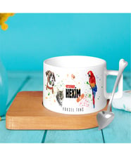 BK Gift Kişiye Özel Mesleki Veteriner Hekim Ahşap Altlıklı Seramik Fincan - 5