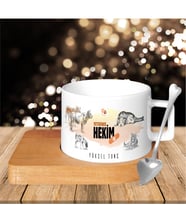 BK Gift Kişiye Özel Mesleki Veteriner Hekim Ahşap Altlıklı Seramik Fincan - 2