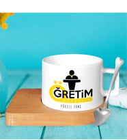 BK Gift Kişiye Özel Mesleki Öğretim Görevlisi Ahşap Altlıklı Seramik Fincan