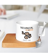 BK Gift Kişiye Özel Mesleki Makina Mühendisi Ahşap Altlıklı Seramik Fincan - 2